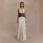 Lace and Satin Polka Dot Party Dresses for Woman Elegant Deep V Neck Backless Maxi Dress Summer 2026