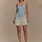 Summer Patchwork Sexy Mini Dress Women Fashion Spaghetti Strap Sleeveless Backless Ruffle Club Party Dress Elegant