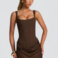 Square Neck Sleeveless Backless Corset Maxi Dress Sexy White Party Dresses Woman Elegant Evening Gown