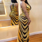 Off Shoulder Stripe Patchwork Long Dress Woman Summer Trend o-Neck Backless Midnight Club Party Sexy Fashion Vestidos