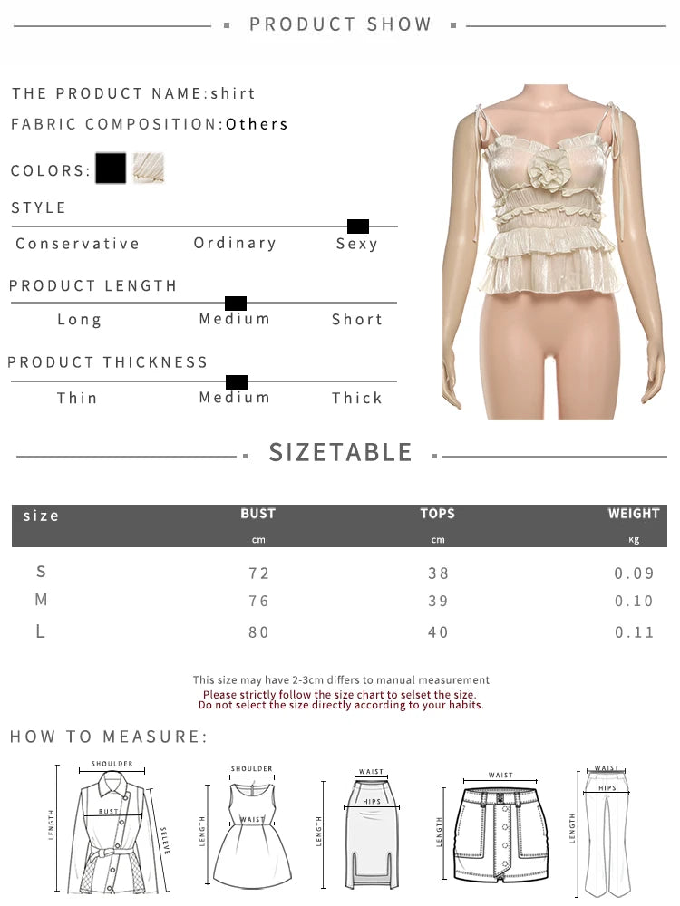 Sexy See Through Camisole Women Summer Trend 3d Flower Decoration Backless Ruffles Hem Street Y2K Style Elegant Tops