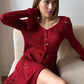 Button Front Long Sleeve Sheer Open-knit Long Cover-up Jacket Women Autumn Beach Vacation Outfit Maxi Cardigan