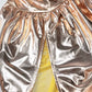 Metallic Gold Strapless High Split Maxi Dresses Woman Party Long Dresses Luxury Sexy Birthday Outfits