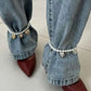2Pcs/Set Elegant Imitation Pearl CCB Beads Anklet Women Creative Adjustable Jeans Pants Foot Chain Jewelry Accessories