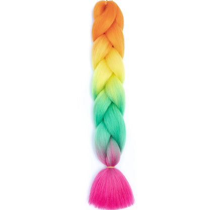 24 Inch Jumbo Box Braids Extensions Synthetic Braiding Hair DIY Hair Braids For Children Pink Purple Yellow Gray