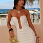 Off-shoulder Strapless Sexy Mini Dress Women Summer Fashion Sleeveless Backless Ruched Skinny Club Party Dresses Female