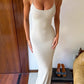 Women Spaghetti Strap Sexy Maxi Dress Low Cut Bodycon Mermaid Gown Evening Wedding Guest Cocktail Party Formal Dress