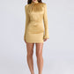Satin Long Sleeve Sexy Mini Dress Women Gown Fashion Elegant Turtleneck High Waist Bodycon Club Party Dresses Female