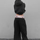 Fake Two-Piece Sweatpants Women Patchwork Trousers Casual Autumn Fashion Loose Sporty Wild Basic Street Long Bottom