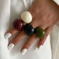 Vintage Irregular Smooth Resin Plastic Rings for Women New Trend Boho Geometric Finger Rings Aesthetic Party Jewelry