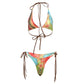 Beach Style Women 2 Piece Set Y2K Vacation Swimsuit Colorful Pearl Halter Bikini Bra+Panties Party Matching Clubwear