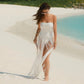 Strapless Fringed Long Maxi Dresses for Woman Fashion Clothing 2026 Red Black White Sexy Party Dresses