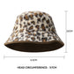 Minimalist Casual Reversible Leopard Plush Bucket Hat For Women