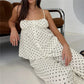 Striped Spaghetti Strap Peplum Top And Wide Leg Pants 2 Piece Set Women Casual Loungewear For Summer Beach Vacation
