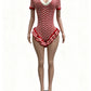 Ruffled Edge Knit Romper Women Sexy Single-Breasted Turn Down Collar Short Sleeve Fashion Trend Party Street Playsuit