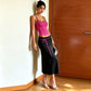 Ribbon Decoration Long Skirt+Low-Neck Backless Shape Waist Camisole 2 Piece Set Woman Summer Classic Elegant Style Suits