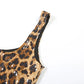 Chic Sequins Leopard Dress Women Y2K Sleeveless Square Collar Tierred Hem Skinny Street Clubwear Hottie Sexy Bodycon