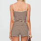 Casual Women's Y2K Striped Pajama Set Fashion Slim Fit Tank Tops with Shorts Two Piece Soft Sleepwear Homwear