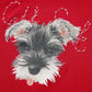 Schnauzer Print Cropped T-Shirt, Letter Graphic Twisted Tee, Casual Short Sleeve Top for Women