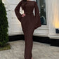 Long Sleeve Draped Ruched Sexy Maxi Dress Women Autumn Winter O Neck High Waist Bodycon Club Party Long Dress Elegant