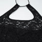 See Through Lace Hollow Backless Halter Tops Sexy Black Going Out Crop Top Woman Rave Clothing Tanks & Camis