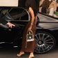 Hardwear Detail Ruched Sleeveless Long Dresses Womens Fashion Elegant Party Maxi Dress Wedding Guest