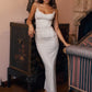 Elegant Spaghetti Strap Backless Sexy Maxi Dress For Women Fashion Two Layer Mesh Sleeveless Bodycon Club Party Dress