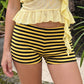 hirigin Women Low Waist Striped Mini Shorts Stretch Slim Fit Booty Shorts Y2K Casual Summer Streetwear Workout Lounge Shorts