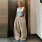 Corduroy Street Wear Pants Elastic High Waisted Wide Leg Trousers Womens Clothing Baggy Winter Sweatpants