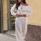 Casual Fashion 2 Piece Set Woman Polka Dot Print Skew Collar Full Sleeve T-Shirts+Drawstring Long Pants Classic Suits
