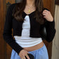 Button Up Cropped Cardigan Woman Fall Clothes 2025 New in Knitwears Long Sleeve Top Sweater Jacket