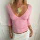 Y2K Vintage Wrap V Neck Crop Top Ladies 3/4 Sleeve Ruched Slim Fitted Short Blouse Casual Going Out Streetwear Tops