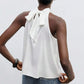 Elegant Satin Halter Neck Tank Tops Women's Sleeveless Solid Color T Shirt Basic Crop Tops Fashion Summer Party Clubwear