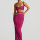 2 Piece Set Twisted Hollowed Out Crop Top and Long Skirt Vacation Outfits Women Summer Beach Party Dress