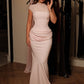 Women Mermaid Evening Maxi Dress Sheer Mesh Cap Sleeve Ruched Bodycon Formal Prom Gown Wedding Guest Party Dress