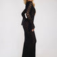 Elegant Lace Long Sleeve Sexy Maxi Dress For Women Fashion Deep V Neck Bodycon Party Club Sexy Long Dress Fashion