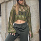 Women Knit Hollow Out Sweater Long Sleeve Crew Neck Ribbed Solid Pullover Crop Top Winter Fall Y2K Vintage Streetwear