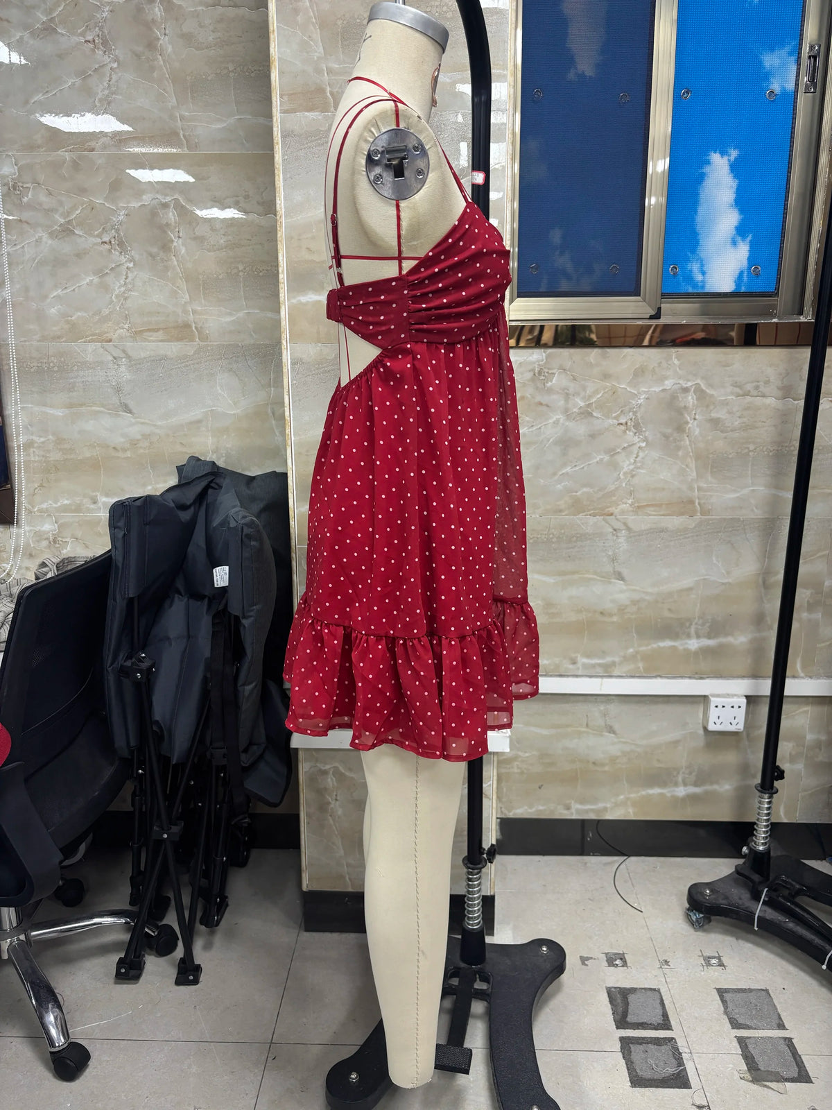 Women Slip Dress Spaghetti Straps Backless Y2K Dots Print Loose fIT Summer Mini Dress Vacation Party Beach Sundress