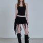 Ruffles Tassel Skirts Women Patchwork Lace Metal Decoration Sexy Hottie Music Festival Midnight Summer Streetwear