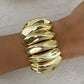 2 Styles Vintage Round Resin Plastic Bangles for Women New Trend 2025 Punk Chunky Thick Wide Bracelets Grunge Jewelry