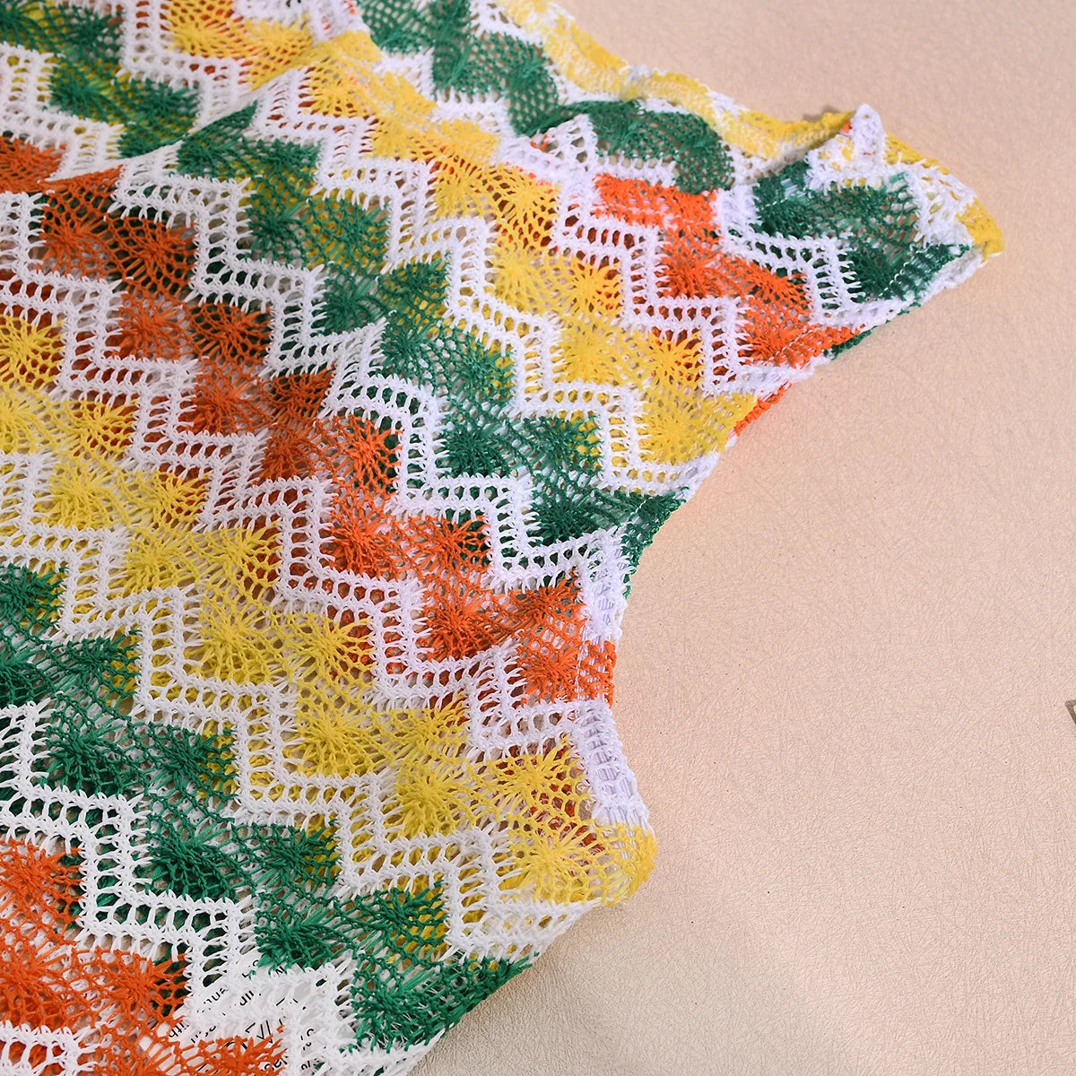 Crochet Stripe 2 Piece Set Women o-Neck Sleeveless Crop Tops+Straight Pants Street Fashion Y2K Style Elegant Outfits