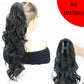 Synthetic Claw Clip Ponytail 18Inch Long Wavy Black Brown Heat Resistant Type Layered Horse Tail  Hair Extension