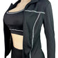 Casual 3 Piece Set Women Tracksuit Elastic Vest+Zip Jacket+Leggings Matching Street Sporty Fitness Street Shapewear