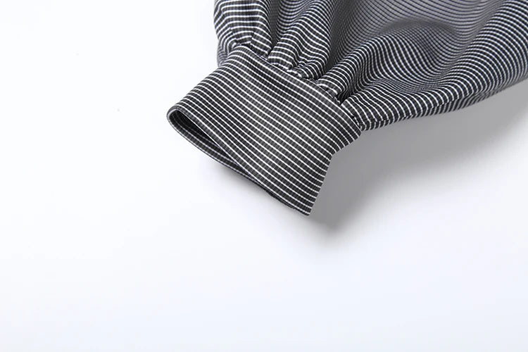 Chic Casual Stripe 2 Piece Set Women Autumn New Style Zipper Cardigan Full Sleeve Jacket+Ruched Mini Skirts Streetwear