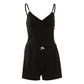 Sporty Streetwear Women Trend Simple 2-Piece Set Trend Fashion Bow Appliques Low Chest Camisole+Shorts Hottie Suits
