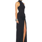Summer Split Maxi Tank Dress Women Gown Fashion Solid Elegant High Waist Ruched Slim Evening Club Party Long Dress