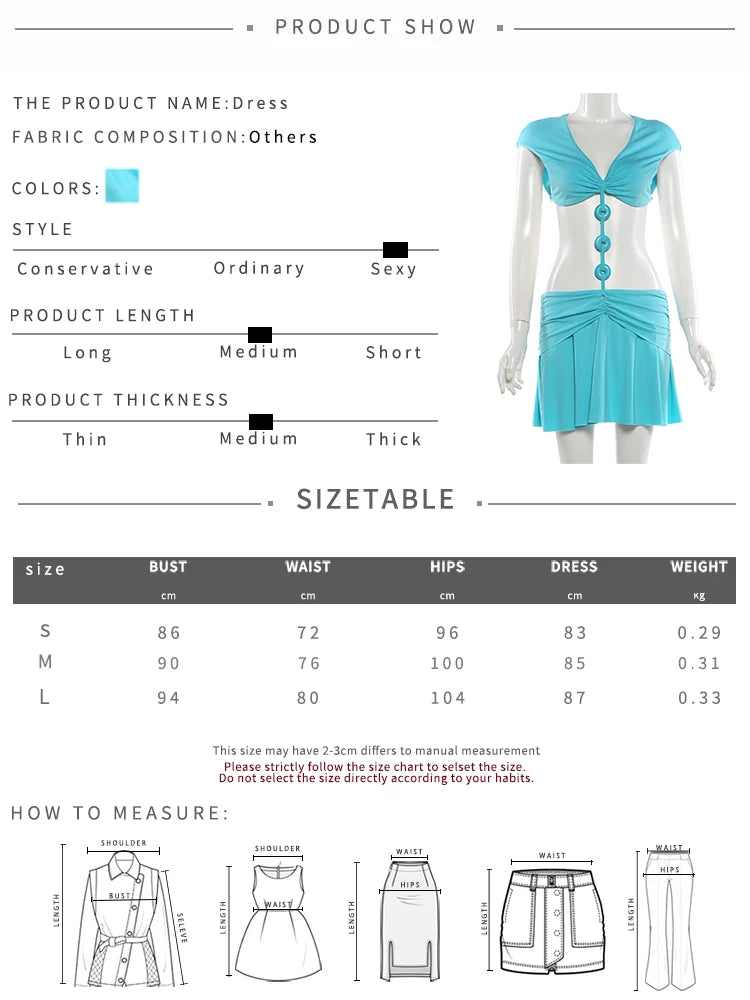 Sexy Hollow Design Mini Dress Woman Summer Trend V-Neck Buckles Patchwork Waistless Hot Girls Elegant Chic Bodycon