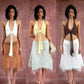 Hater Backless Bandages Ruched Crop Tank Top+Jacquard Patchwork Skirt Hottie Sexy 2 Piece Set Women Fashion Streetwear