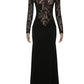 Lace Patchwork Maxi Dress Women Turtleneck Full Sleeve Skinny Folds Zipper Sexy Midnight Fashion Prom Party Chic Vestidos