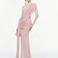 Irregular Collar Maxi Dress Women See Through Hem Folds Tassel  Skinny Birthday Party Summer Fashion Classic Vestidos